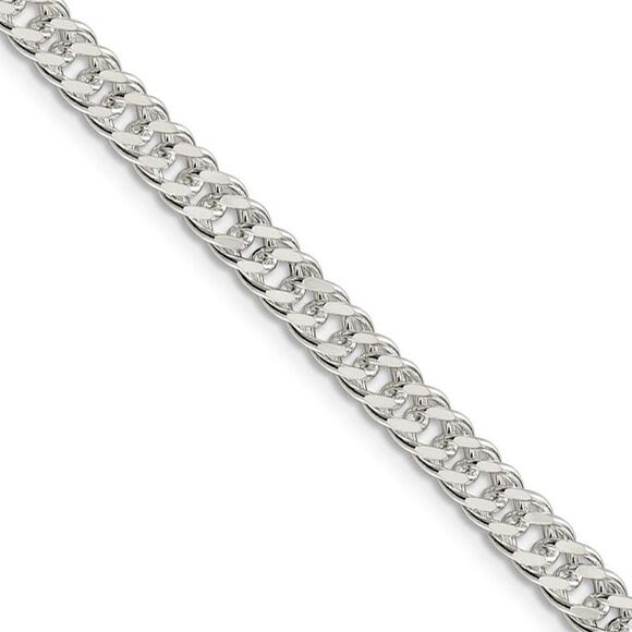 5.5mm Sterling Silver Solid Rambo Curb Chain Necklace 24 Inch
